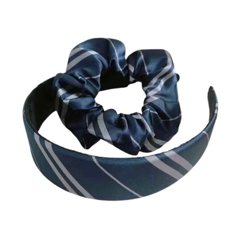 Wizard Magic Headband School Slytherin Striped Head Wear Cosplay Hair Rope Scrunchie Accessories Headwear Props