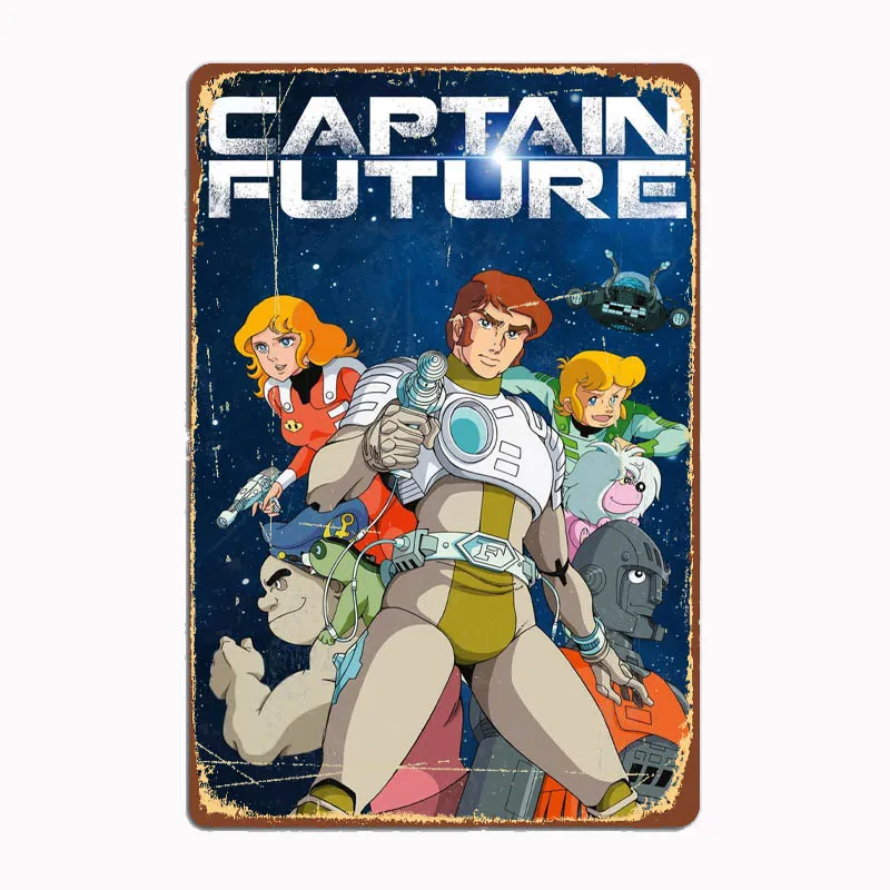 Vintage Captain Future Crew 1 Metal Sign Mural Painting Cinema Living Room Cinema Funny Tin Poster Retro Man Cave Home Tavern