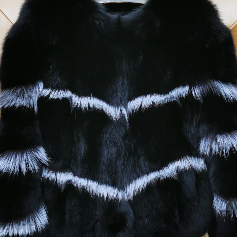 New Style 100% Real Silver Fox Fur Coat Jacket Women's Winter Warm Luxury Coat High Quality Fur Tank Top Sizes Customizable