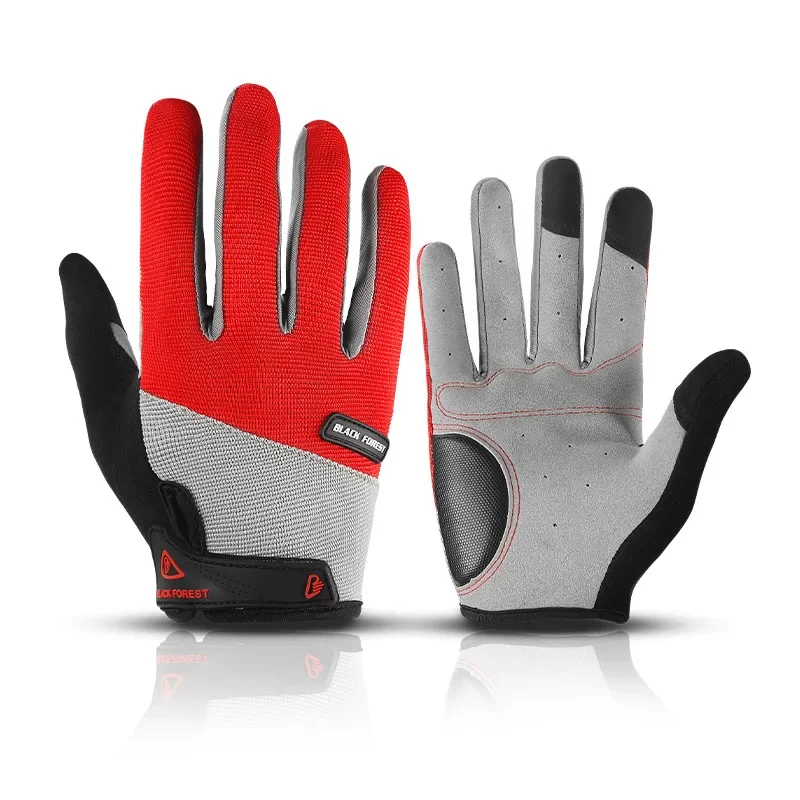 

Men Full Finger Gloves Male Shockproof Touch Screen Cycling Gloves Fitness Climbing Anti-slip PU leather Mittens Gloves