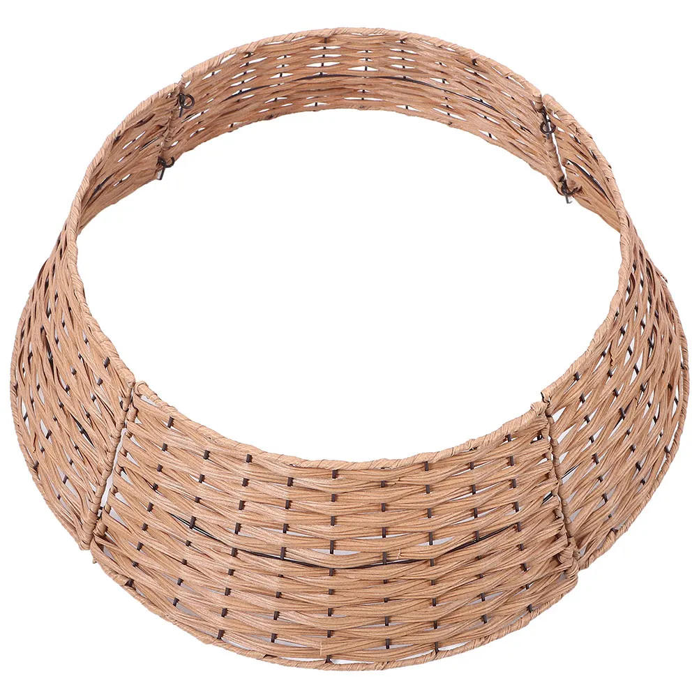 

Tree Skirt Christmas Collar Basket Stylish Circular Fence Stand Cover for Xmas Decor Farmhouse Modern Holiday Scene Decoration