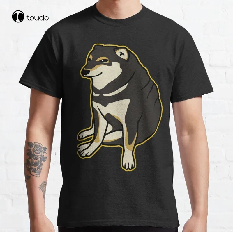 

Black Shiba Cheems Classic T-Shirt Cotton Tee Shirt Custom Aldult Teen Unisex Digital Printing Tee Shirts Fashion Tshirt Summer