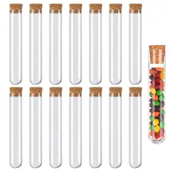 Pack of 20 Test Tubes with Corks Test Tubes 15 x 150 mm Plastic Transparent Test Tubes for Flowers Wedding Decoration