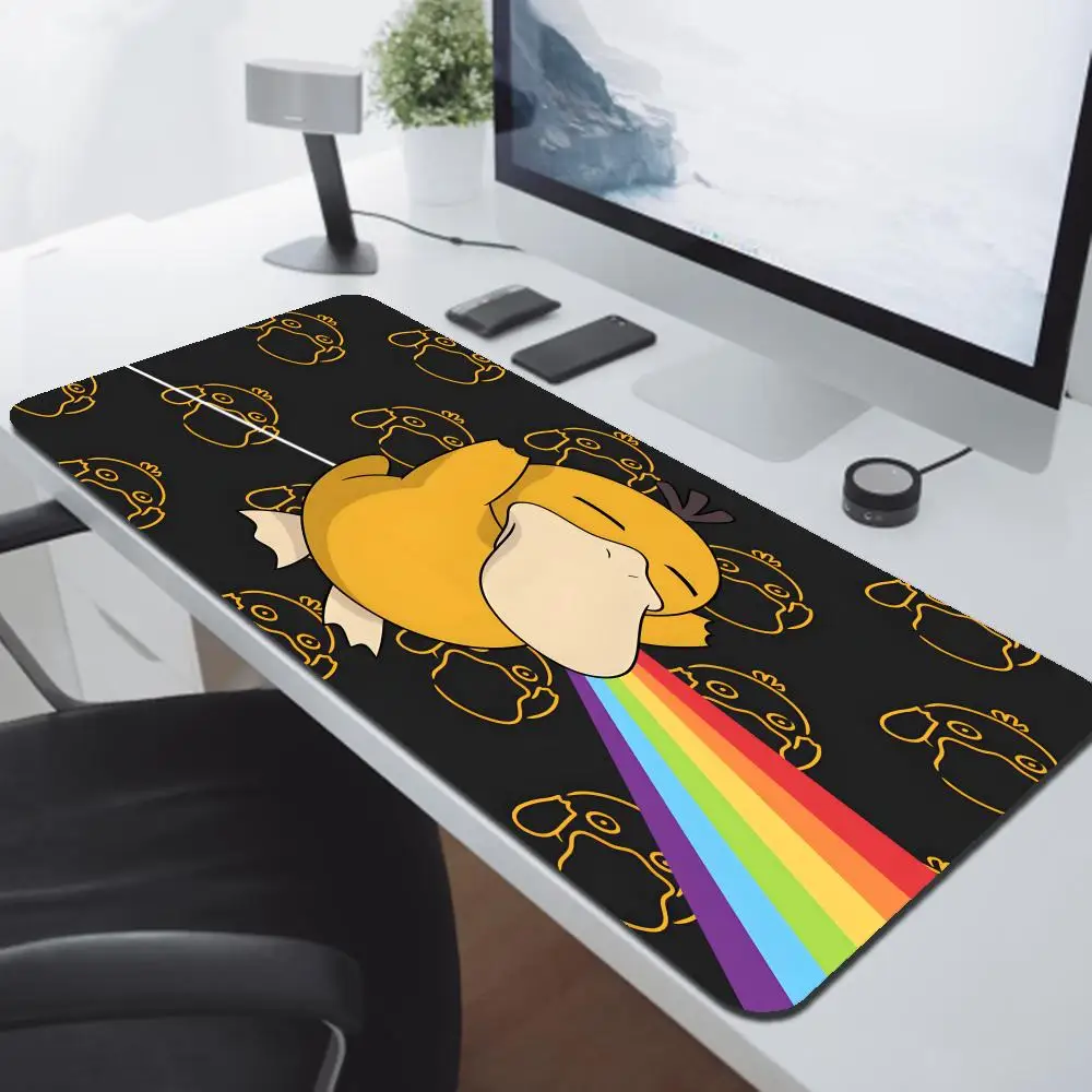 Anime Mouse Pad Large Gamer XXL Keyboard P-pokemon Desk Mouse Mat Psyduck Carpet Rubber Tapis Souris Gaming Notbook Pc Mousepad