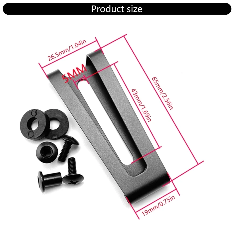Clip gaine K, accessoires, Clip gaine pour KYDEX, Clip transport fourreau, Clip taille gaine K avec vis pour