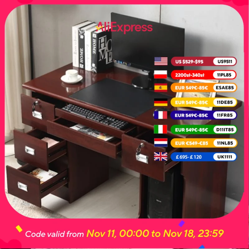 

Drawer Organizer Computer Table Office Modern Writing Executive Computer Desks Study Storage Escritorio Gaming Office Furniture