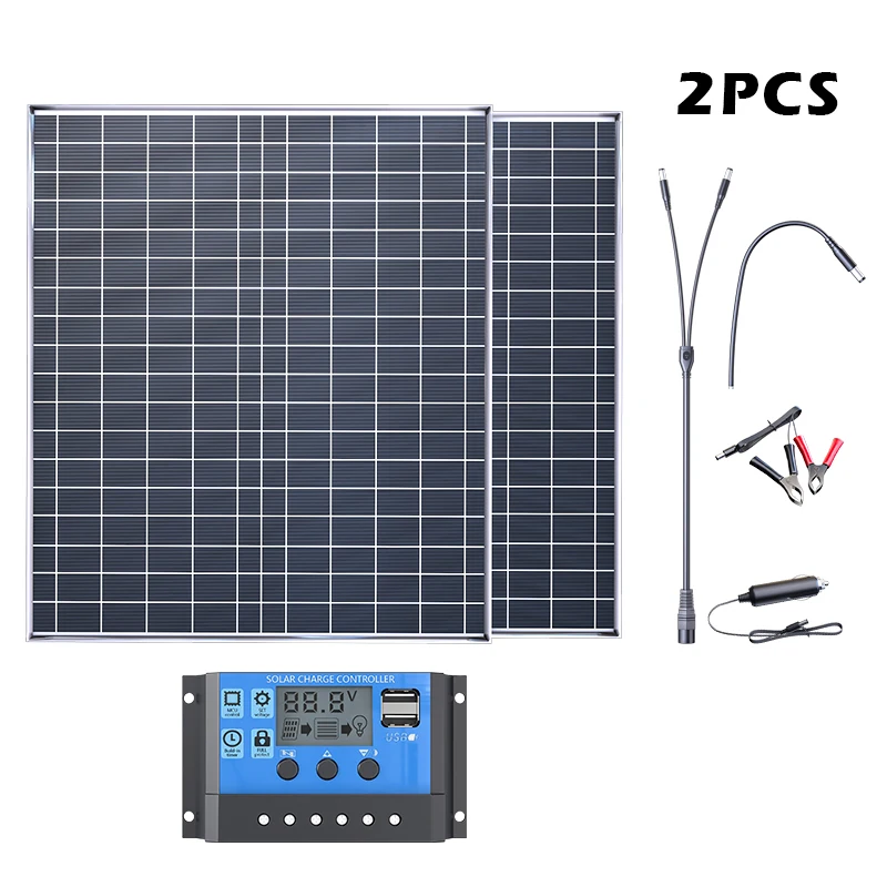 1000W zonnekit 12V eenvoudige installatie 1000W zonnekit |   Plug&Play 12V vermogen 2×500W panelen |   Geen bedrading gedoe voor beginners voor thuis/camper