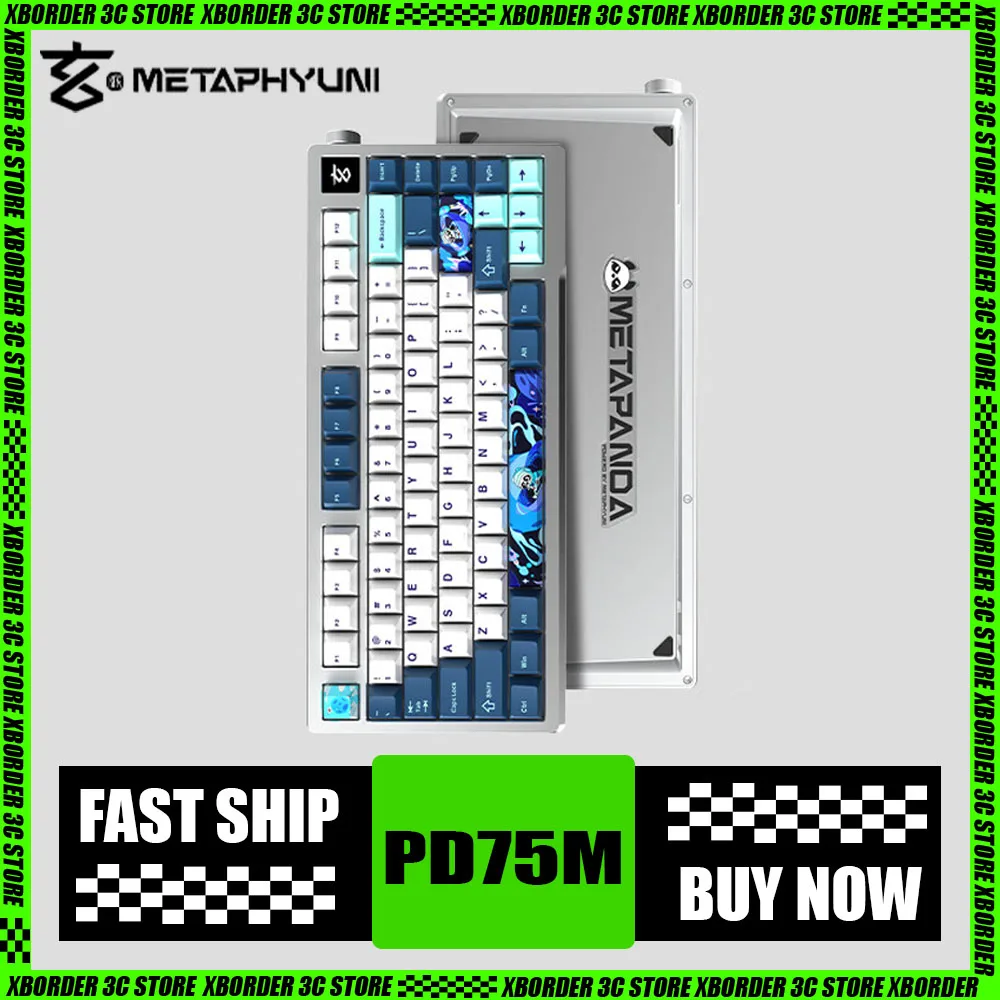 

Metaphyuni Metapanda Pd75m Mechanical Keyboard Aluminium Alloy Custom Screen Three Mode Gaming Keyboard Rgb Hot Swap Pc Gamer