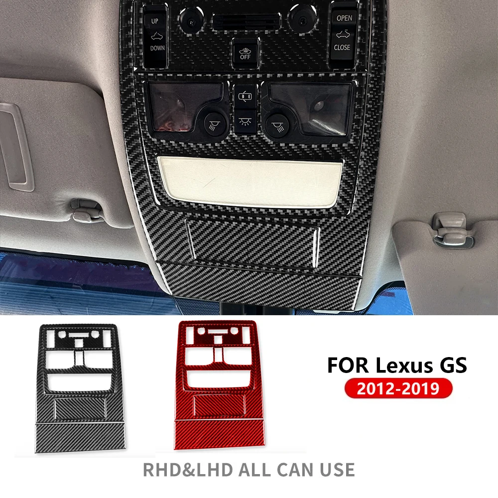 

For Lexus GS 2013-2019 Carbon Fiber Auto Front Reading Light Decoration Frame Trim Cover Stickers Car Interior Accessories