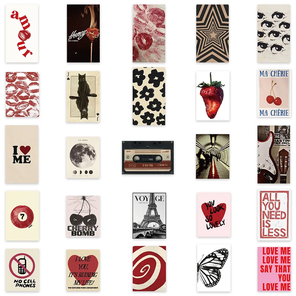 10/30/50 قطعة النساء الملصقات الحب Y2k نمط ملصقات الديكور حقيبة سكرابوكينغ الهاتف المحمول القرطاسية لعبة أطفال ملصق #6