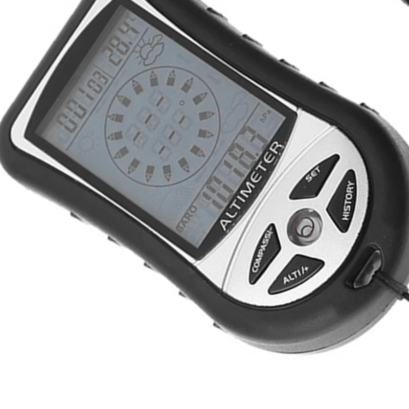 Multifunctional Digital Altimeter Outdoor Hiking Multifunctional LCD Compass Altimeter Black 1Piece