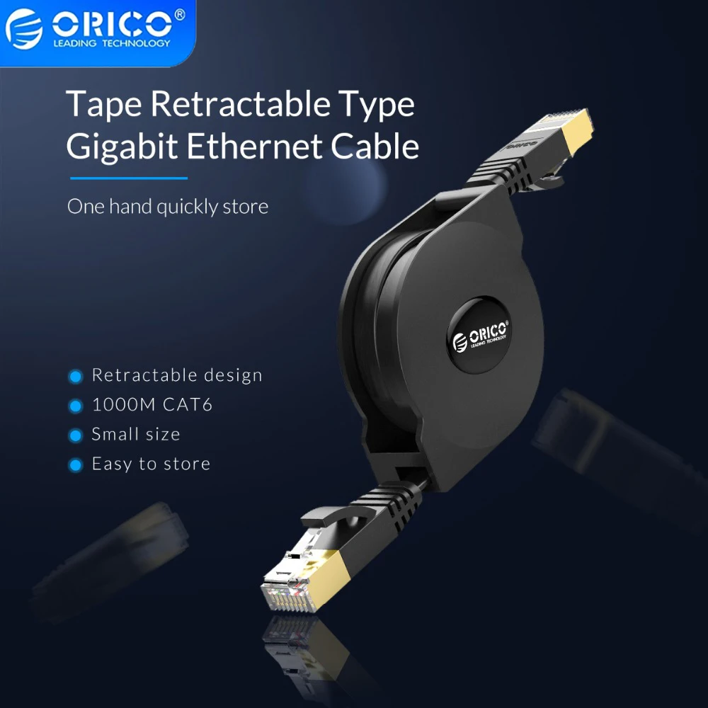 

ORICO Ethernet Cable Portable Retractable Ethernet LAN Internet Network Cable for Laptop Router Network Cables 1000Mbps 2M rj45