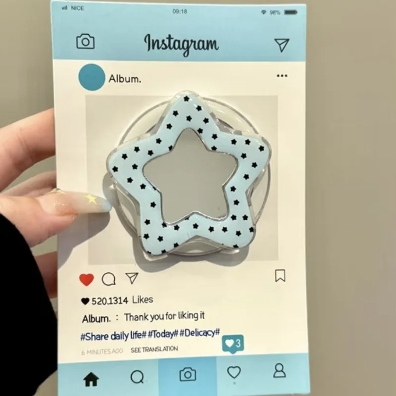 

Корейское милое зеркало для макияжа с 3D звездами для Magsafe Griptok, держатель для телефона, подставка для кольца на палец, поддержка iPhone 16, кронштейн для девочек