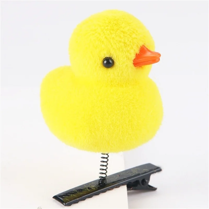 10/20/50/100Pcs/Lot Cartoon Funny Children 3D Little Yellow Duck Plush Hairpin Fashion DIY Duckbill Clip Accessories Party Gifts