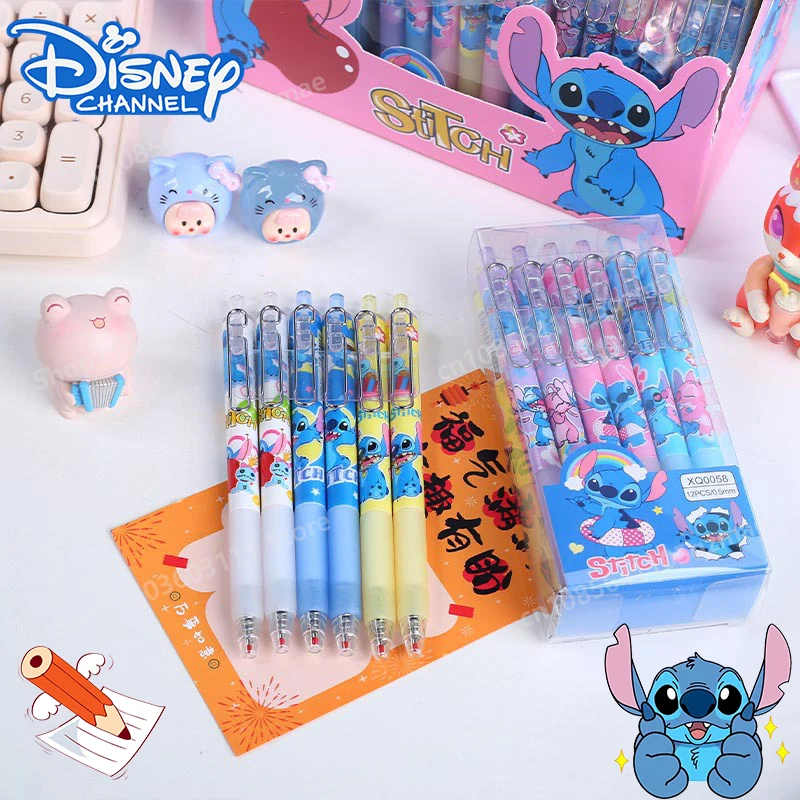 

New Disney Stitch Gel Pens Cute Cartoon Pressing Pen Black Ink 0.5mm Signature Pen Stationery Students School Supplies Kid Gifts