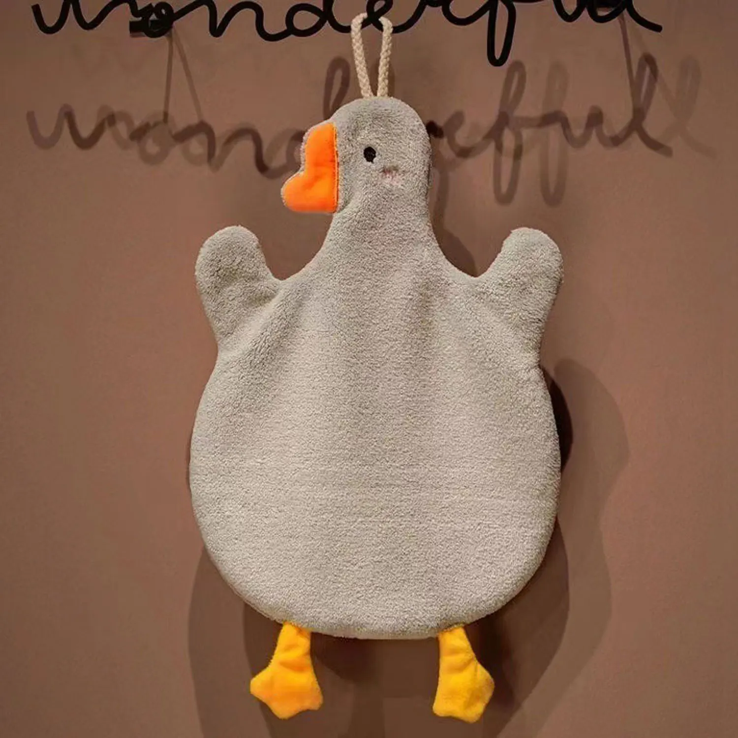 Cute Hand Towel Kitchen Bathroom and Toilet Hand Towel Hanging Type with Super Water Absorption Quick Drying Cartoon Goose