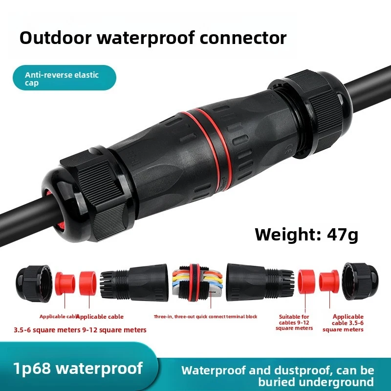 2 Pin IP68 Waterproof Cable Connector, Direct Burial Electrical Splice Terminal For Underground Landscape Lighting