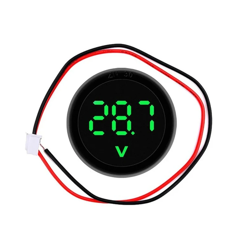 DC4-100V 이선식 원형 DC 디지털 전압계 디스플레이 역방향 연결 보호 미터