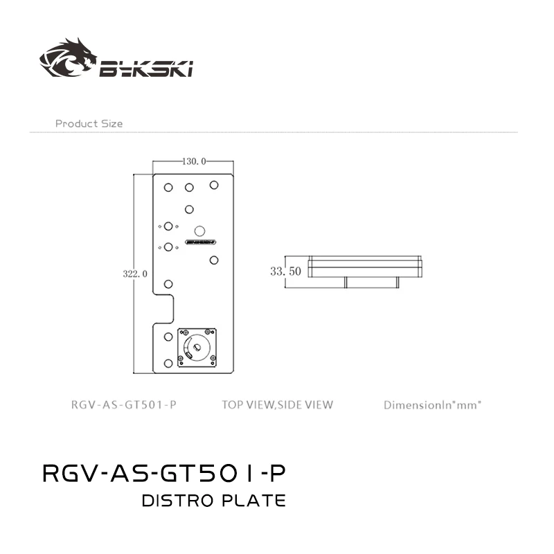 Kit de Canalización de Agua de Acrílico de Alta Calidad BYKSKI para Caja de PC ASUS TUF GAMING GT501, Compatible con Bomba DDC RGV-AS-GT501-P