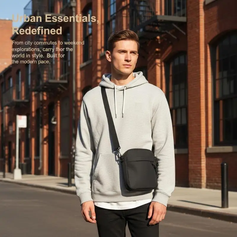 Minimalist Women Small Crossbody Bag Solid Color Handbags for Men Lightweight Design for School Travel and Leisure