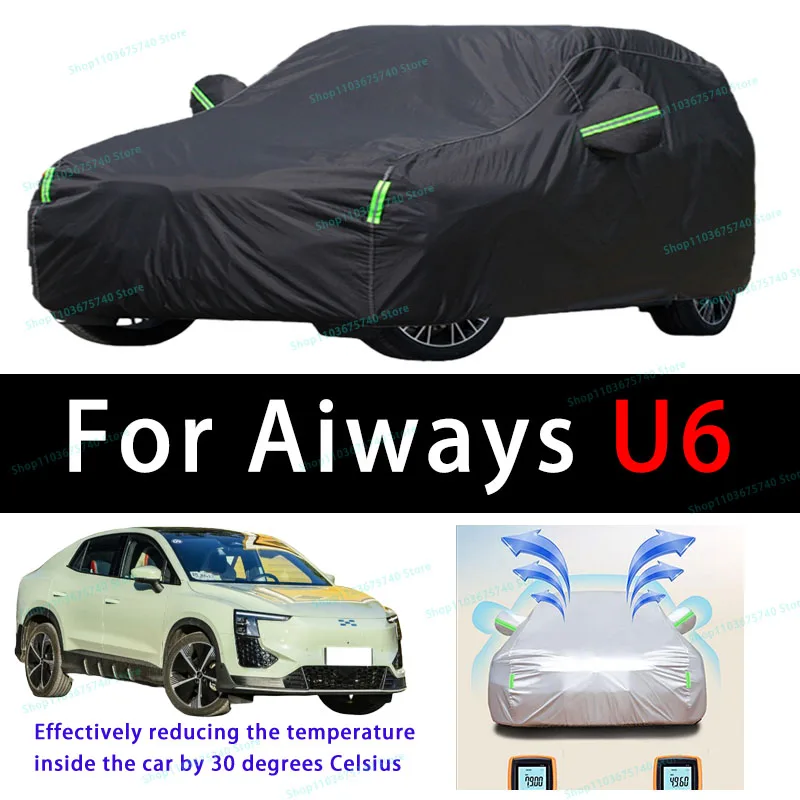 For Aiways U6 Summer Full Car Covers Outdoor Sun uv Protection Dust Cooling Protective Auto Protective Cover