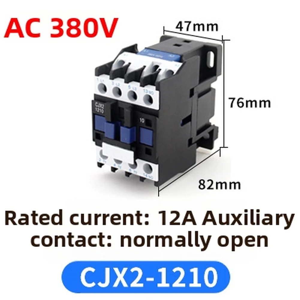 CJX2-1210 CJX2-1201 AC Contactor 12A 1 Pole with 1NO 1NC Auxiliary Contacts for Electrical Panels AC220V AC380V