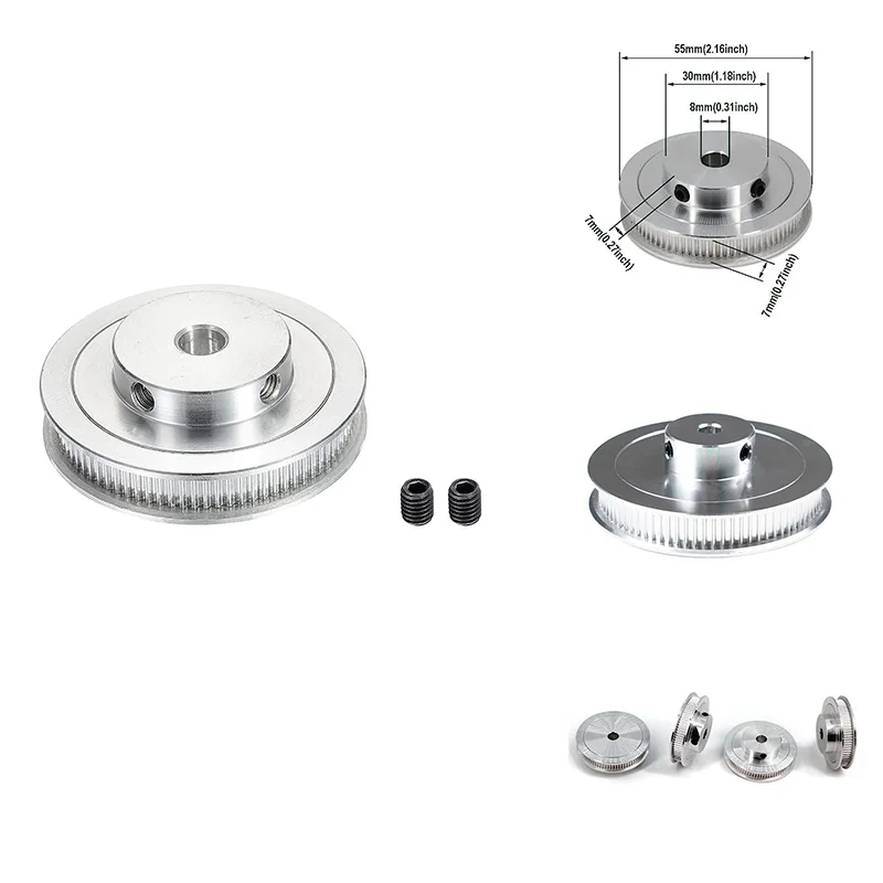 GT2 Pulley 80 Teeth 8Mm Hole Pulley Timing Pulley Aluminum For Speed Reducer Belt 3D Printer Parts Accessories