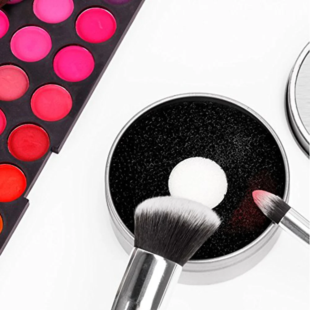 Makeup Brush Cleaner Sponge Dual-Side Reusable Black Tool For Color Removal Quickly Clean Eyeshadow Brushes Color