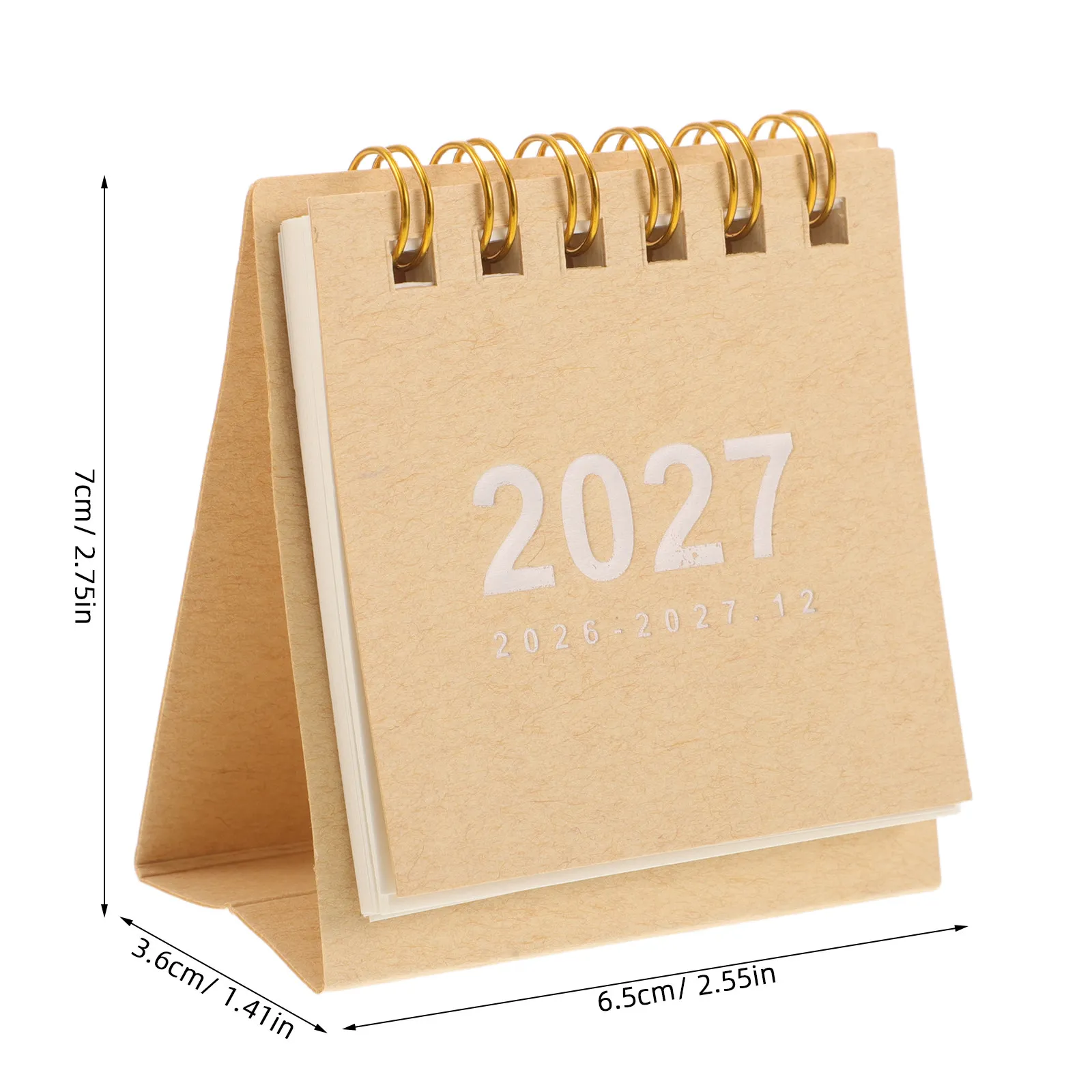 Portable Mini Spiral Desk Calendar 2026-2027 Small Monthly Standing Calendar Clear Layout for Daily Planning Office Home