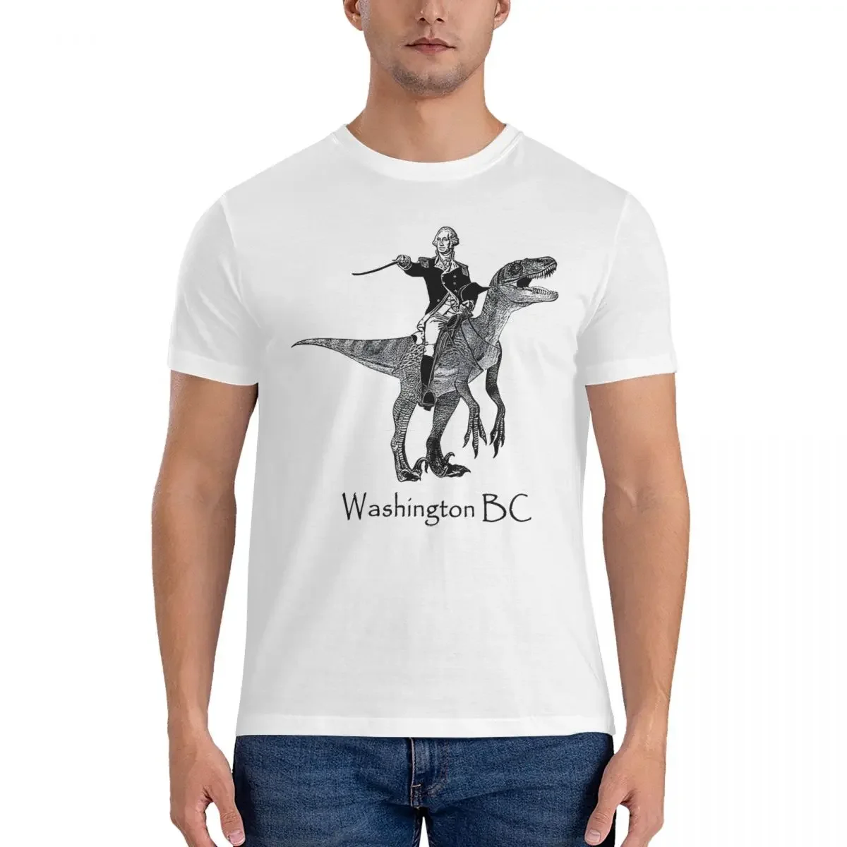 Washington, BC T-Shirts for Men philosoraptor Funny 100% Cotton Tees Crew Neck Short Sleeve T Shirt Graphic Tops