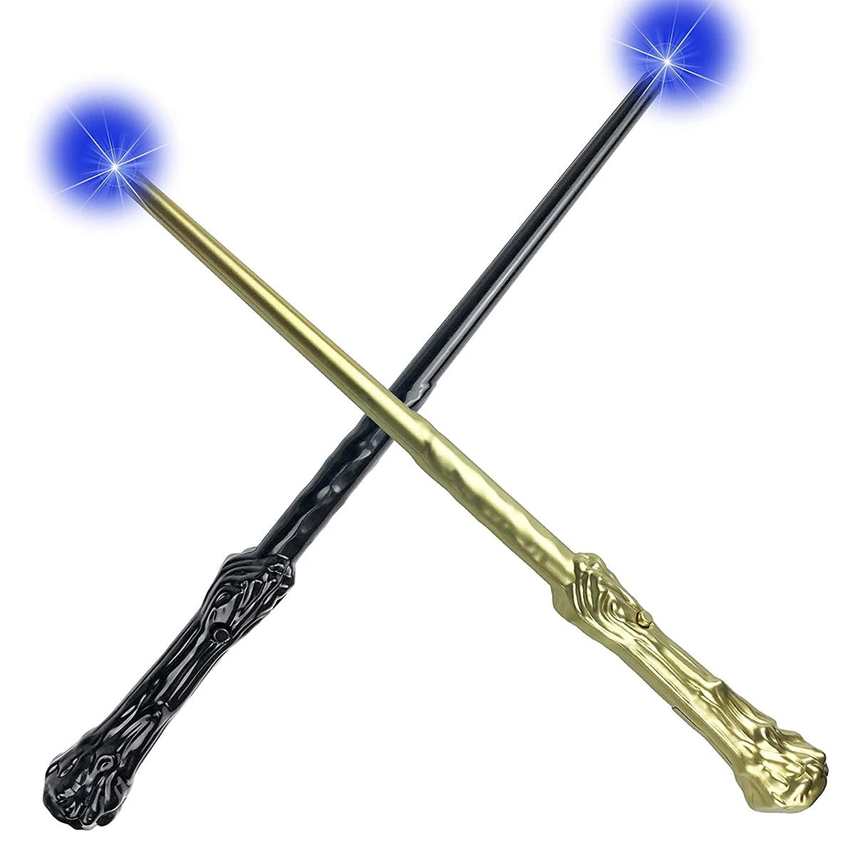 2 Pcs Light Up Wizard Magic Wand Sound Illuminating for Kids Girls Boys Witch Party Costume Christmas Cosplay Accessory