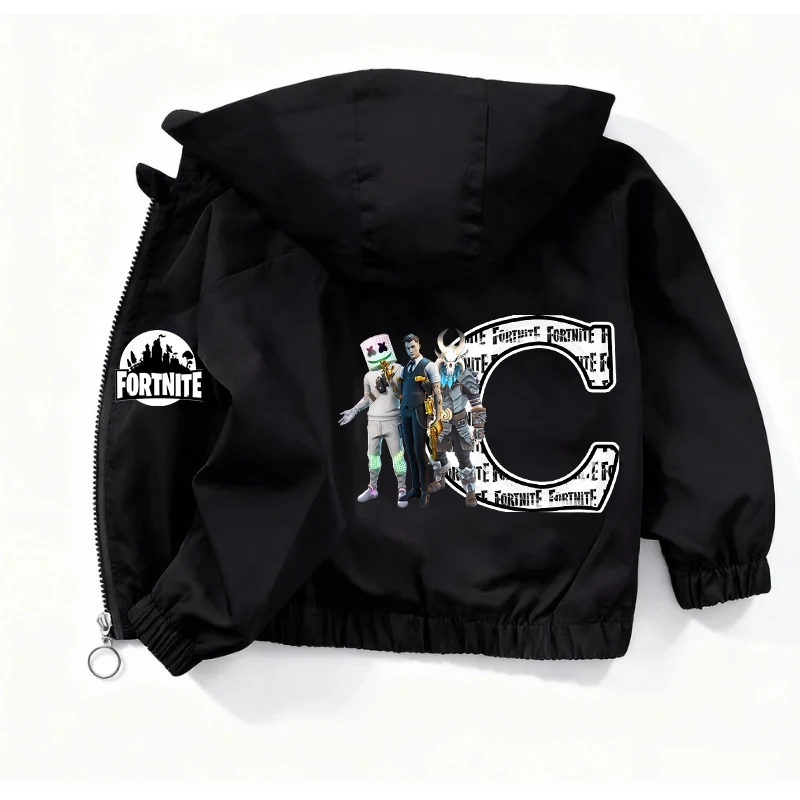 Fortnites プルオーバーパーカーガールアニメレタースウェットシャツ防水漫画ジャケットトップジッパー長袖コート衣類ギフト