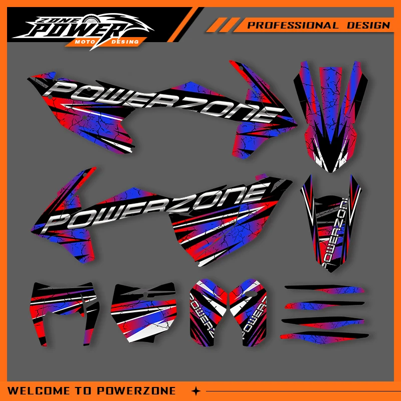 

POWERZONE For KTM 2017 2018 2019 EXC 2016 2017 2018 SXF Motocross Graphics Background Sticker Decal Kits Customized Number 01