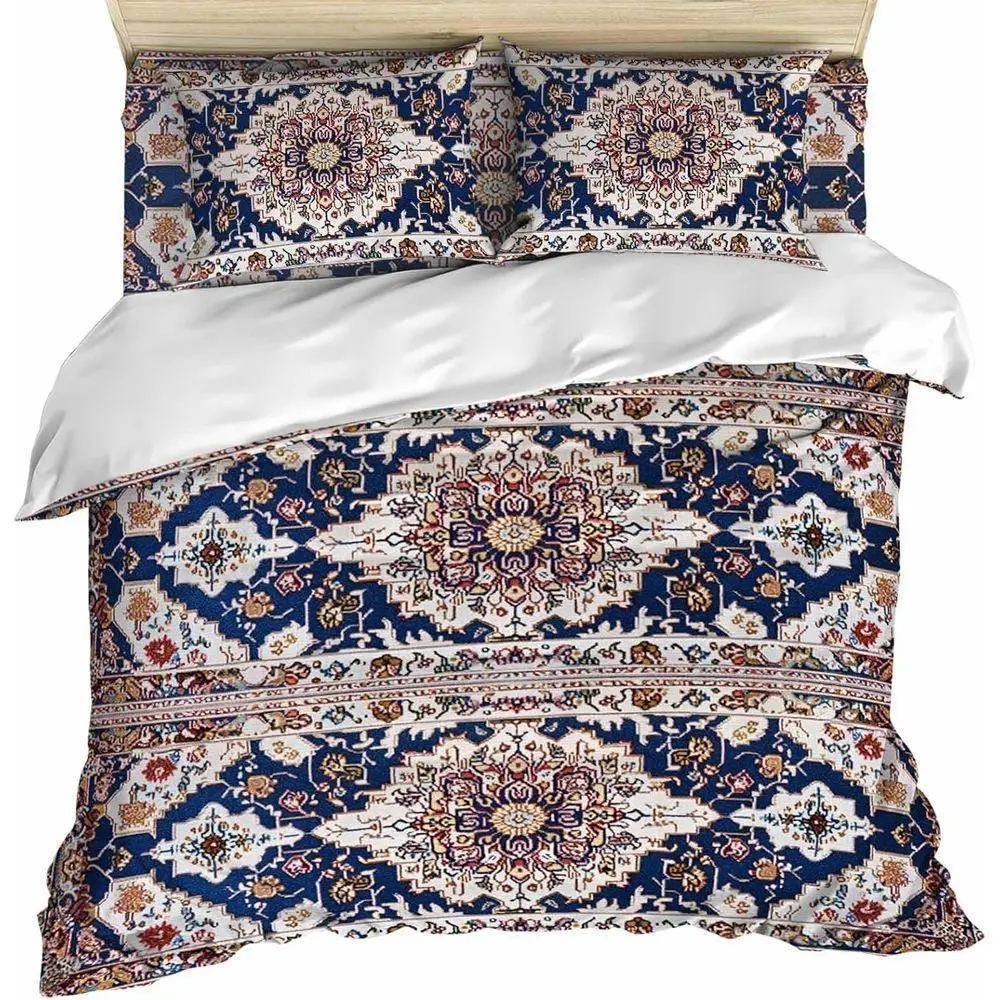 

Boho loral Duvet Cover Queen Size Bedding Set 4 Pieces, 1 Comorter/Quilt Cover and 2 Pillow Covers with Zipper Closure, 1 Bed Pr