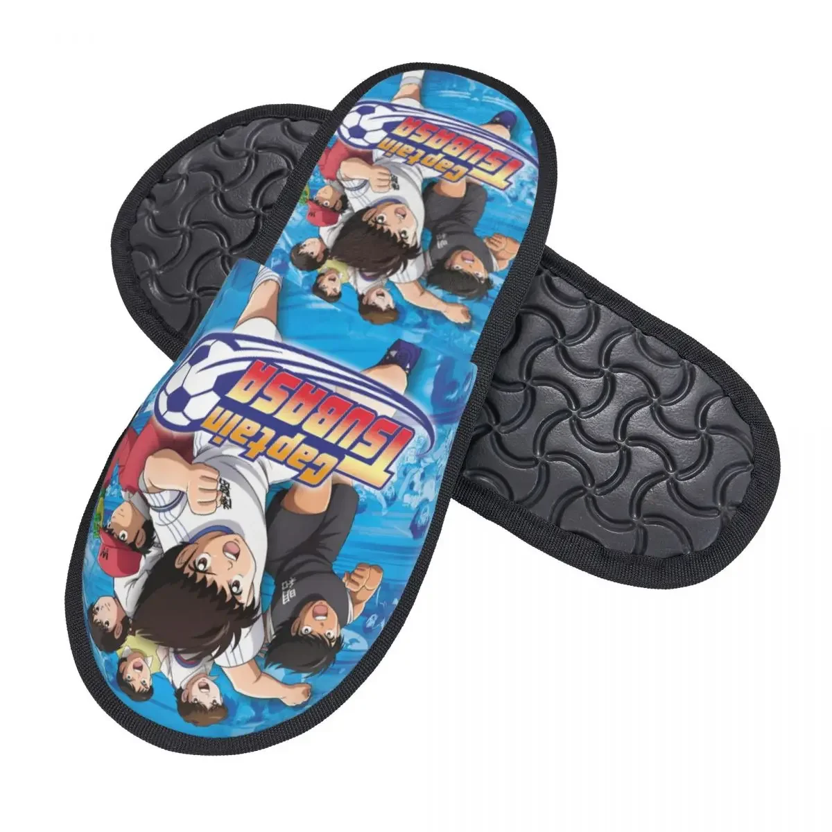 Custom Japan Football Manga Captain Tsubasa House Slippers Women Cozy Memory Foam Slip On Spa Slipper Shoes