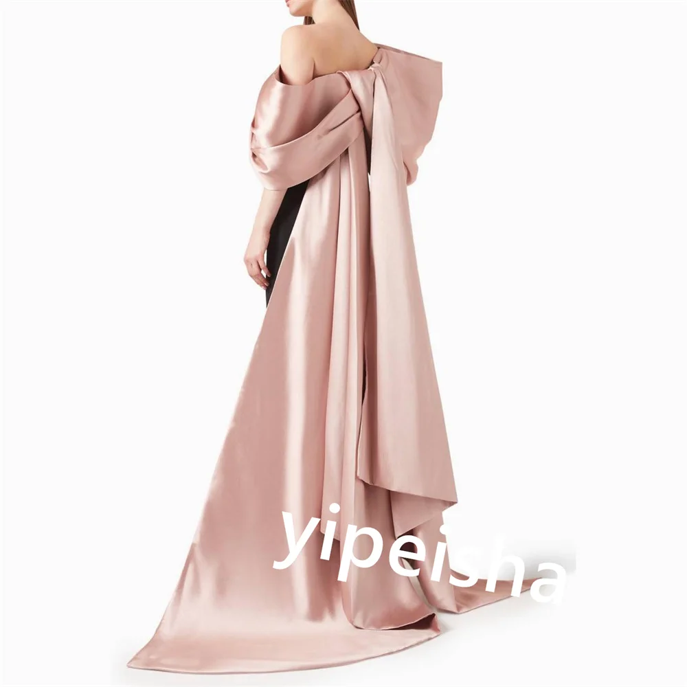 Robe de cocktail plissée en jersey, fourreau, épaules dénudées, sur mesure, robes mi-longues pour occasions