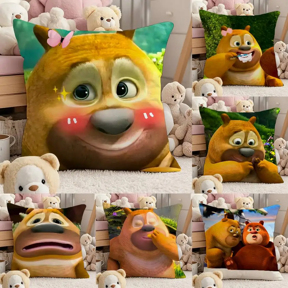 

Anime Cute B-Boonie B-Bears Pillow Case Comfort Sofa Bed Silky Elegant Invisible Zipper Custom Decorative Cushion Cover