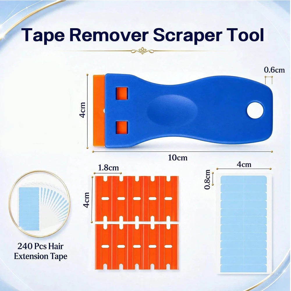 Wig Tape&Remover Scraper Tool Set with Plastic Remover Scraper,for Wigs in Reinstall Cleanup DIY Styling
