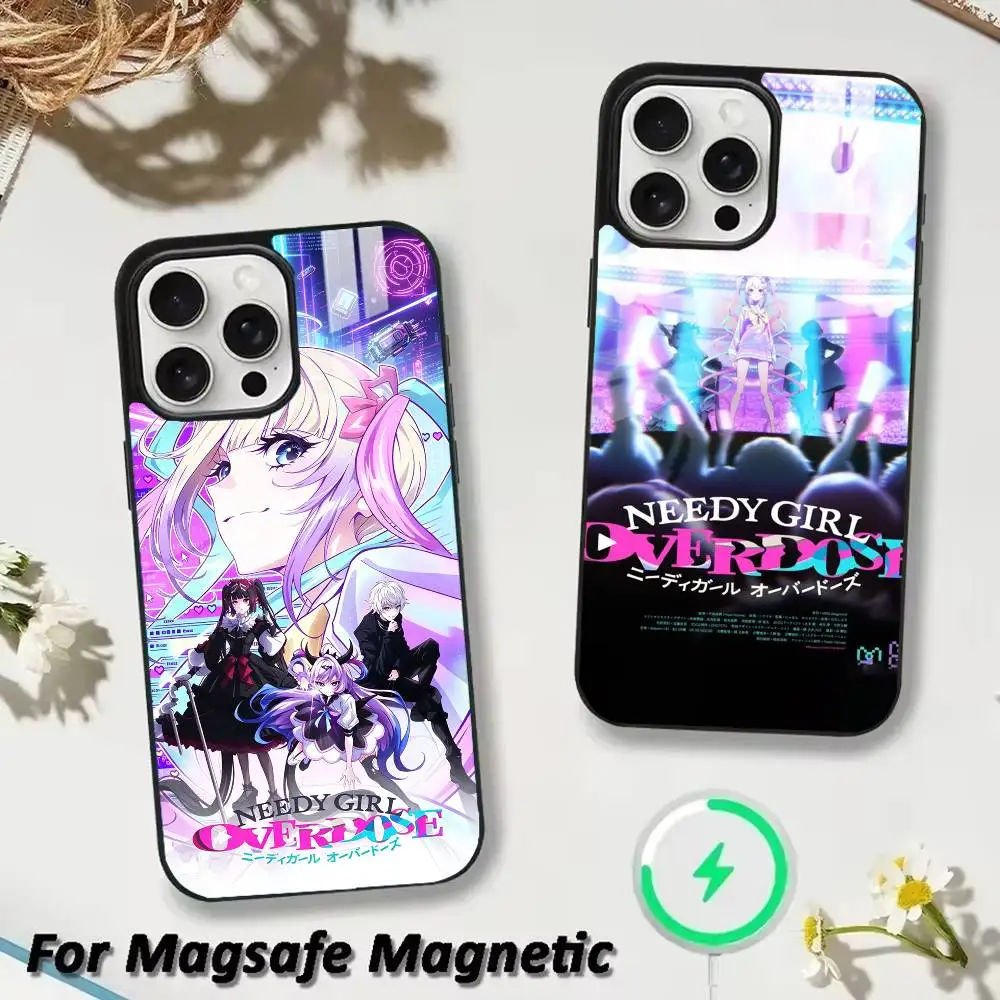 

Anime NEEDY GIRL OVERDOSES Phone Case For iPhone 17 16 15 14 13 12 Pro Max Plus for Magsafe Mirror Wireless Magnetic Cover