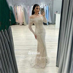 Grace Bead Embroidery Fabric Mermaid Ball Gown High Quality Luxury Dress Customized Weddings Luxurious Turkish Evening Gowns