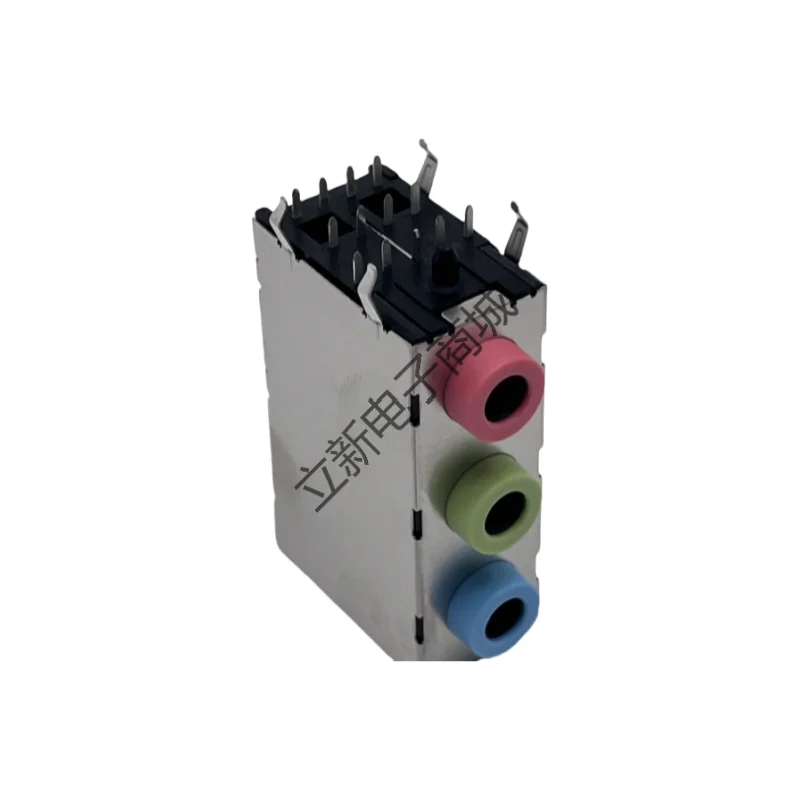 Computer motherboard audio socket three hole 3.5 series three-layer headphone stand blue-green pink 3-color sound card audi