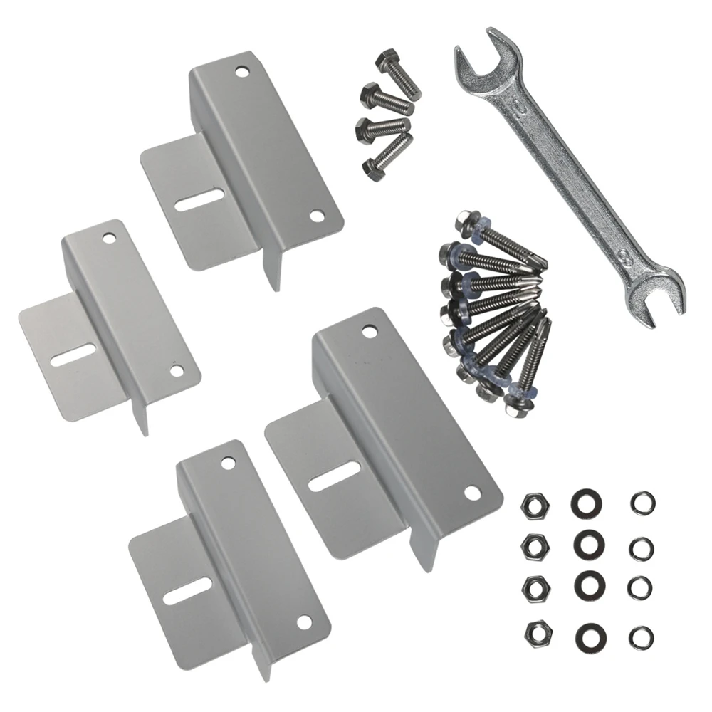 4 Sets Solar Panel Mounting Z Brackets Aluminum Corrosion-Free Construction for RVs, Trailers, Boats, Yachts, Wall
