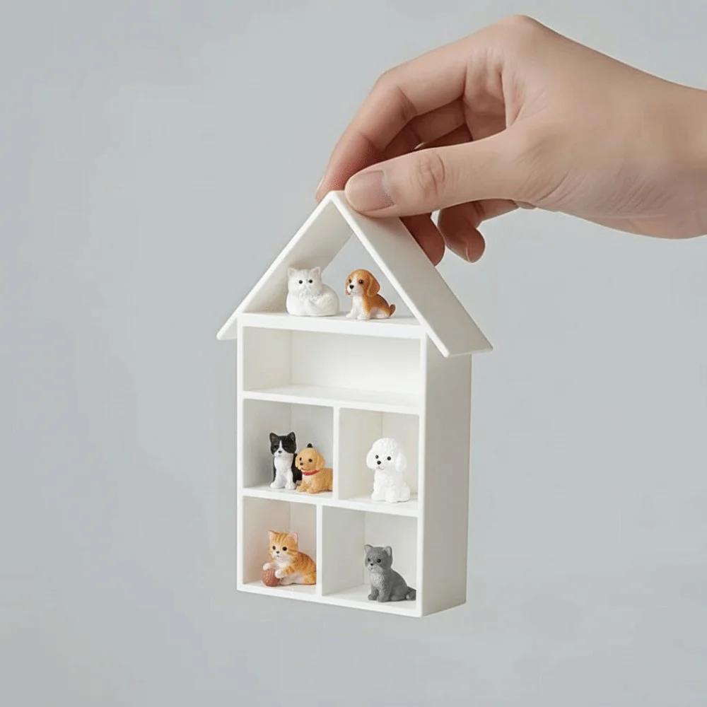 1pc / 2pcs / 3pcs Plastic Craft Ornament Miniature Dollhouse Model White / Red 3D Printed Earrings Storage Box Waterproof DIY
