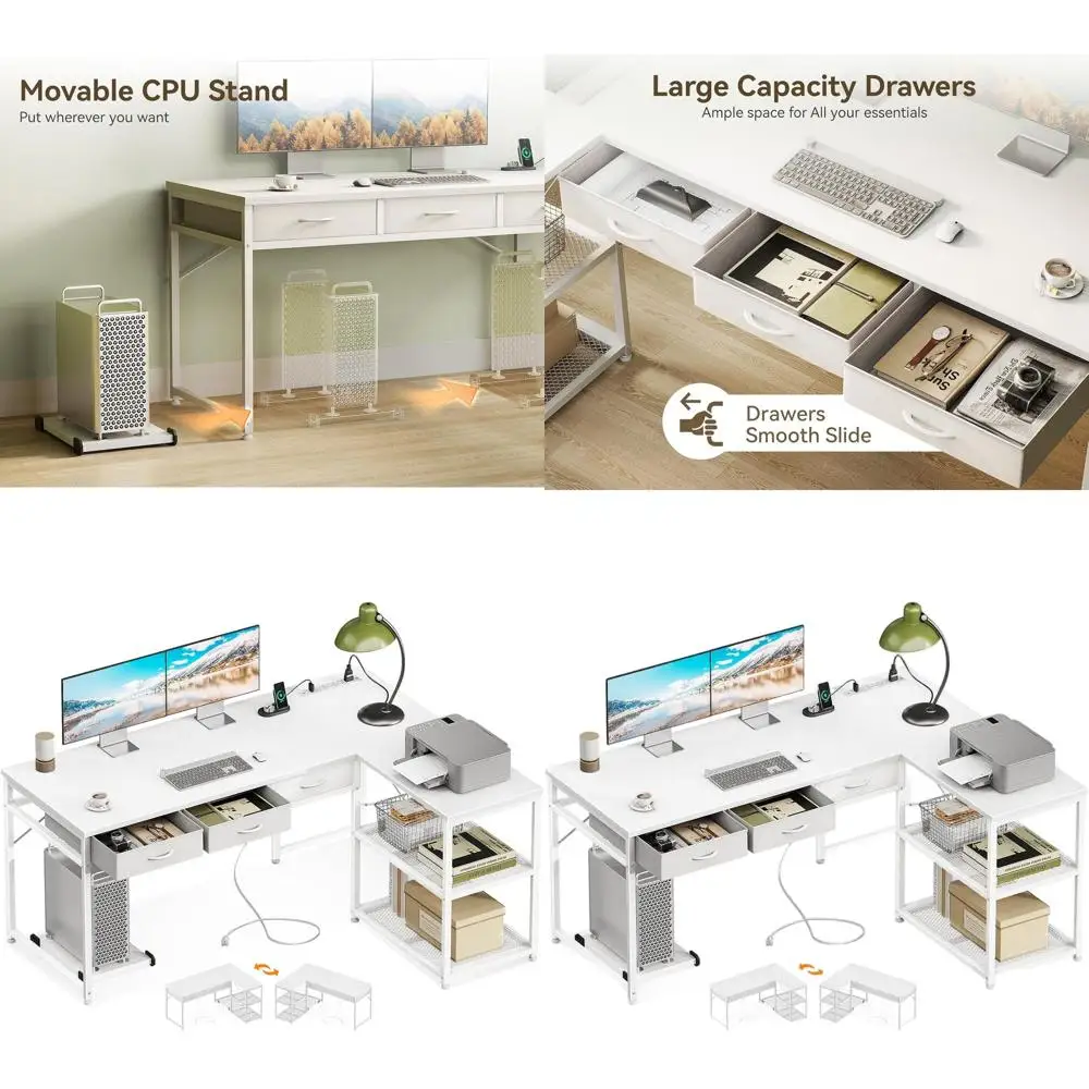 53 White L-Shaped H…