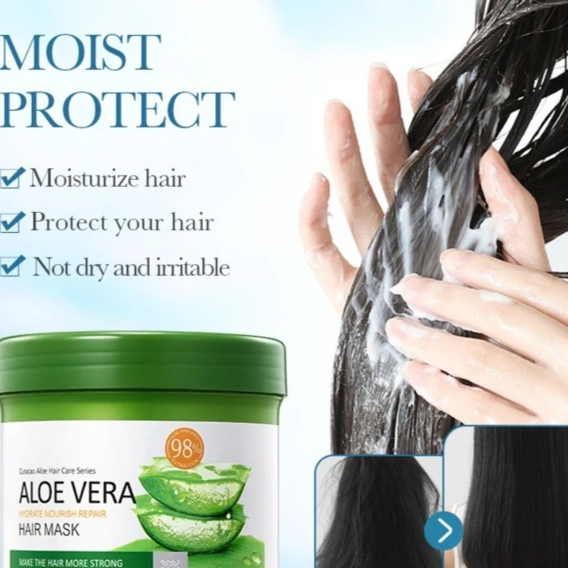 

500g Aloe Vera Moisturizing Hair Mask Repairing Damaged Frizzy Hair Soft Smooth Shiny conditioner hair care