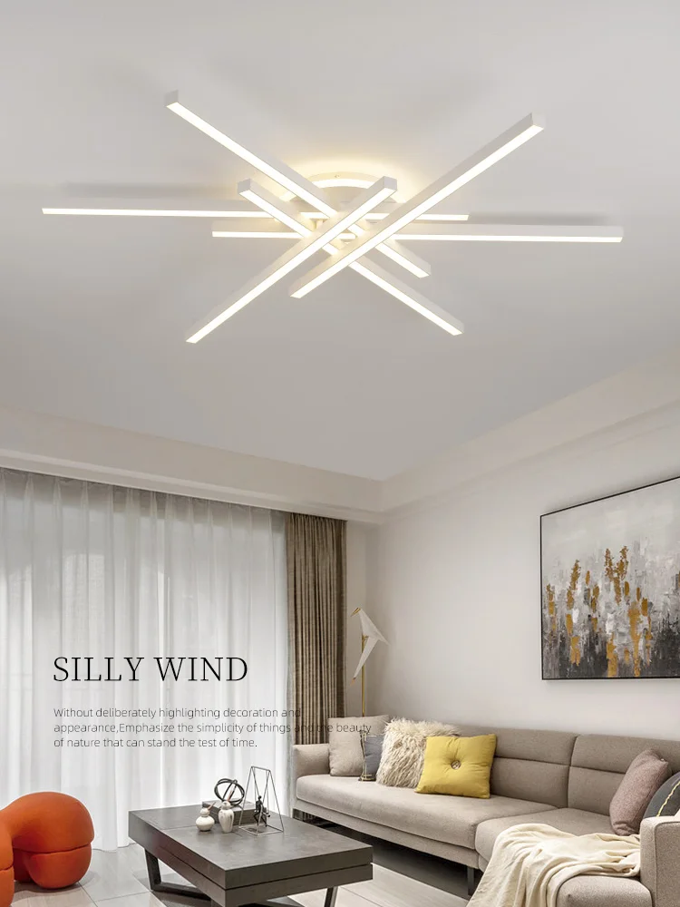 Lámpara de techo para dormitorio principal, tira larga Led, diseño simple y moderno, luz creativa para salón, lámparas para comedor y sala de estar
