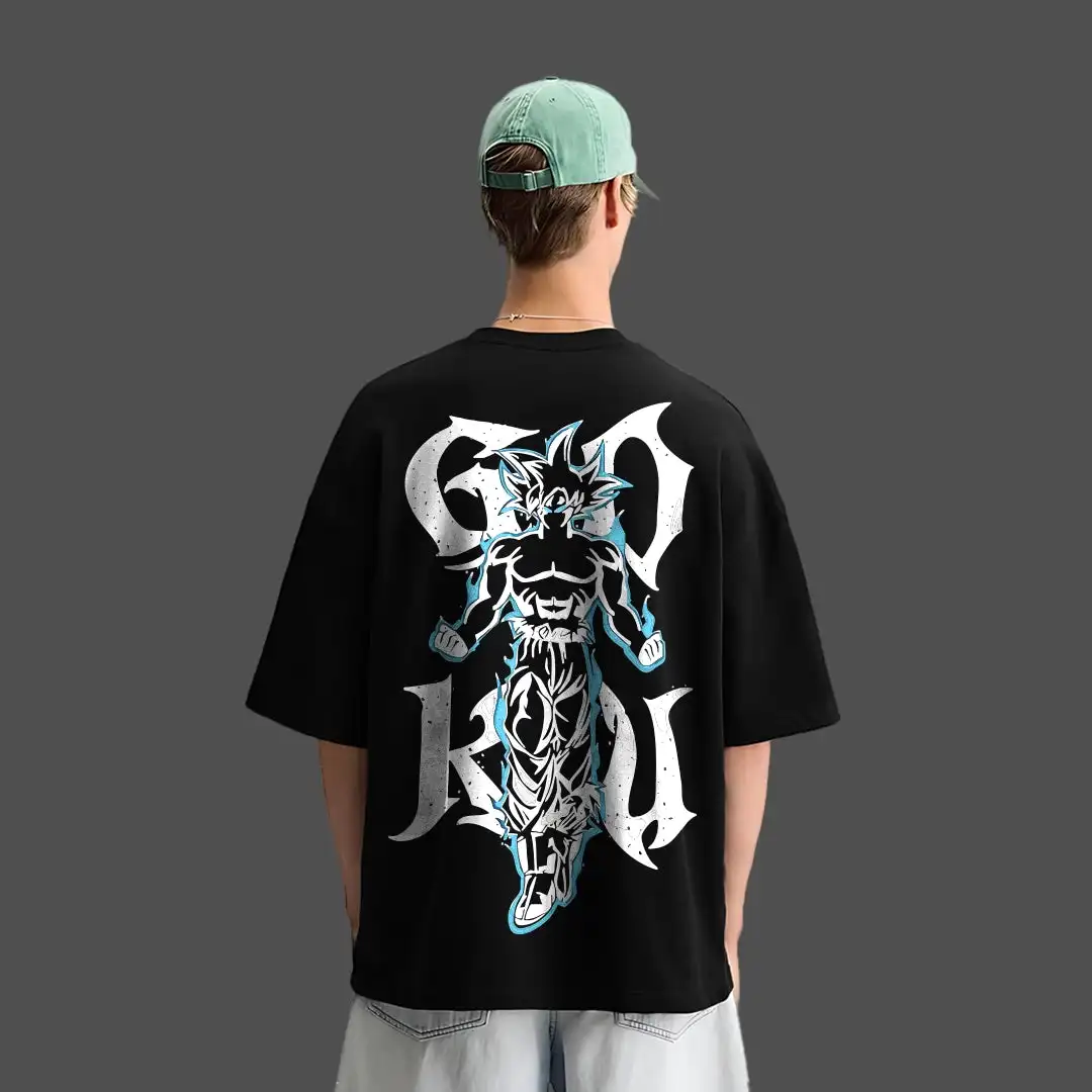 Camiseta de Dragon Ball Z Goku para hombre, con estampado gráfico de Ultra Instinto, manga corta, cuello redondo, estilo casual, regalo para fanáticos del manga.