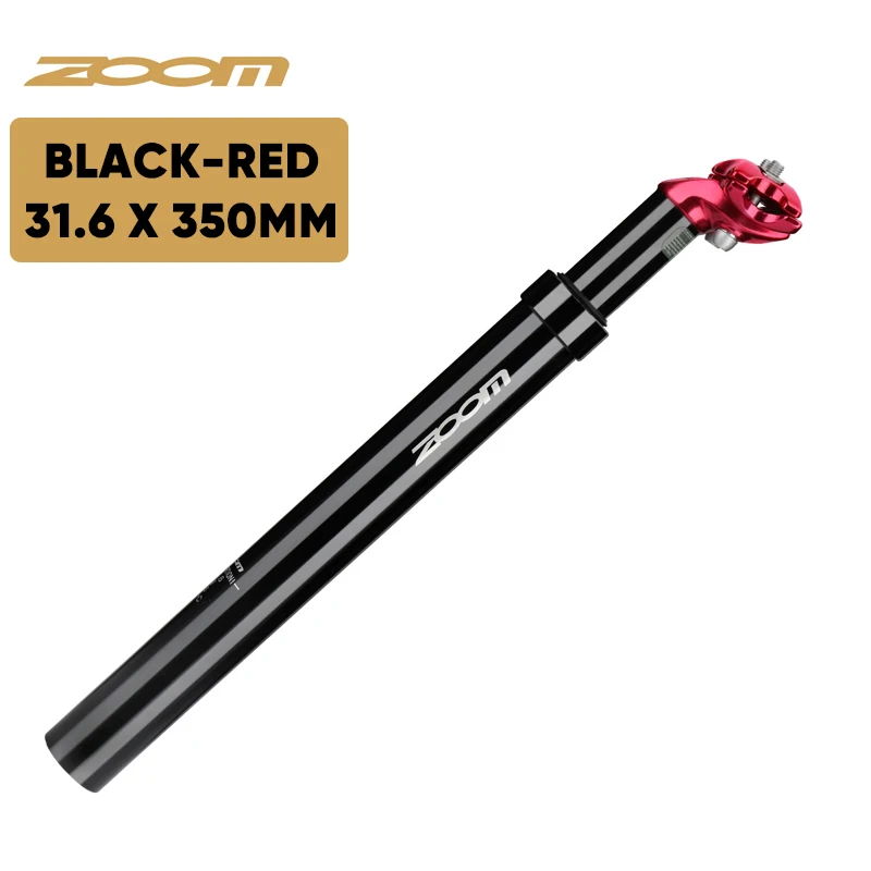 ZOOM Fiets Verende Zadelpen 27.2/31.6/28.6/30.4/30.8/33.9mm MTB Verende Zadelbuis 350mm Schokdemper Zadelpen Fietsonderdelen