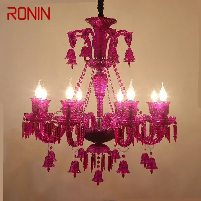 

RONIN Luxurious Style Crystal Pendant Lamp European Candle Lamp Art Living Room Restaurant Bedroom Villa Chandelier