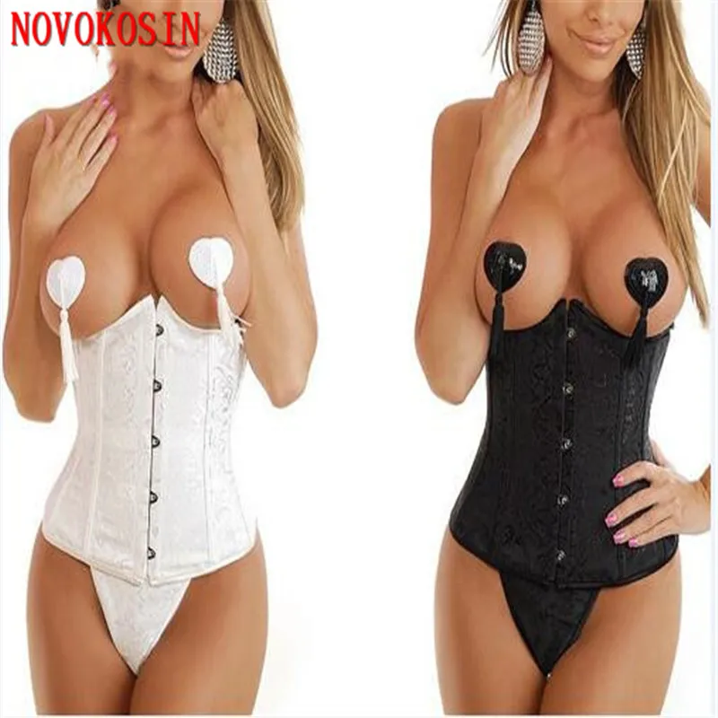 10 documents XS-6XL Sexy Plus Taille Corselet Taille Ventre Corsets Femmes Floral Dentelle Sexy Underbust Plus Taille Bustier Gothique Vêtements